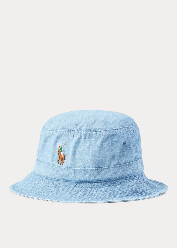 Men's Polo Ralph Lauren Chambray Bucket Hats | 142603ZDM